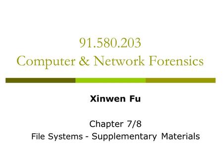 Computer & Network Forensics