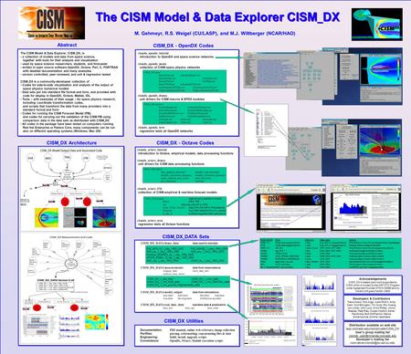 The CISM Model & Data Explorer CISM _ DX M. Gehmeyr, R.S. Weigel (CU/LASP), and M.J. Wiltberger (NCAR/HAO) Abstract The CISM Model & Data Explorer, CISM.