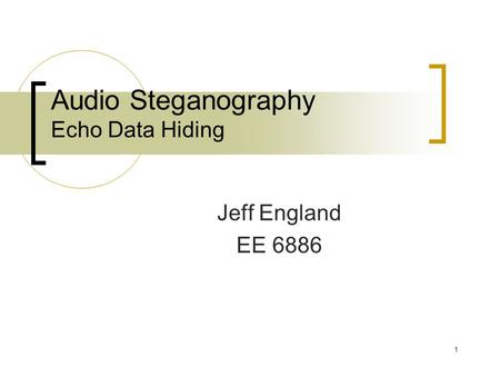 Audio Steganography Echo Data Hiding