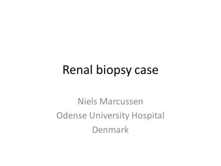 Renal biopsy case Niels Marcussen Odense University Hospital Denmark.