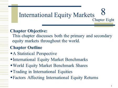 International Equity Markets