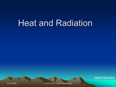 CVEEN7920 Hydrometeorology