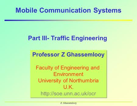 Mobile Communication Systems