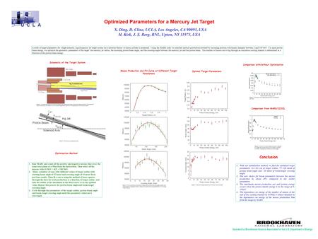 Operated by Brookhaven Science Associates for the U.S. Department of Energy Optimized Parameters for a Mercury Jet Target X. Ding, D. Cline, UCLA, Los.