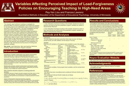 Pey-Yan Liou and Frances Lawrenz Quantitative Methods in Education of the Department of Educational Psychology, University of Minnesota Abstract This research.