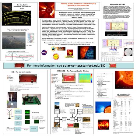 Earth's ionosphere reacts strongly to the intense x-ray and ultraviolet radiation released by the Sun during a solar event. By using a receiver to monitor.