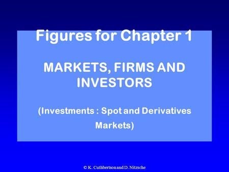 © K. Cuthbertson and D. Nitzsche Figures for Chapter 1 MARKETS, FIRMS AND INVESTORS (Investments : Spot and Derivatives Markets)