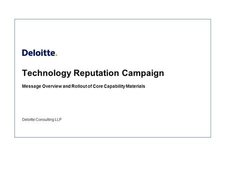 Technology Reputation Campaign