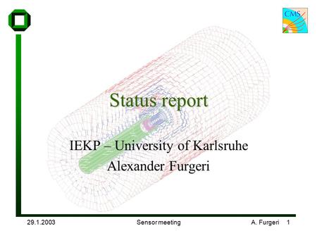 29.1.2003Sensor meetingA. Furgeri 1 Status report IEKP – University of Karlsruhe Alexander Furgeri.