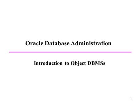 Oracle Database Administration