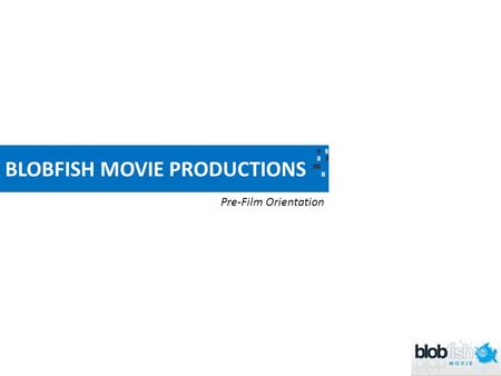 BLOBFISH MOVIE PRODUCTIONS Pre-Film Orientation INTRODUCTION.