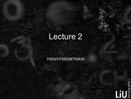 732G21/732G28/732A35 Lecture 2. Inference concerning β 1  Confidence interval for β 1 : where  Test concerning β 1 : H 0 : β 1 = 0 H a : β 1 ≠ 0 Reject.