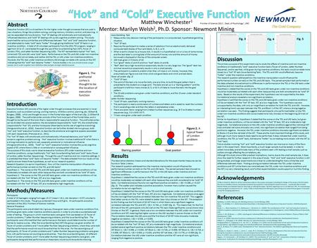 Matthew Winchester 1 Mentor: Marilyn Welsh 2, Ph.D. Sponsor: Newmont Mining Abstract Executive function (EF) is a broad term for the higher order thought.