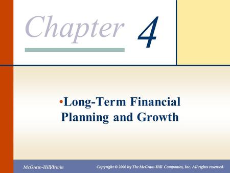 Long-Term Financial Planning and Growth