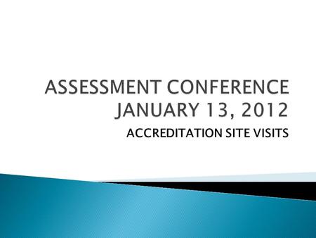 ACCREDITATION SITE VISITS.  DIVISION 010 – SITE VISIT PROCESS  DIVISION 017 – UNIT STANDARDS  DIVISION 065 – CONTENT STANDARDS.