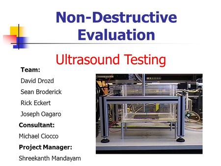 Non-Destructive Evaluation