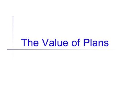 The Value of Plans. Now and Then Last time Value in stochastic worlds Maximum expected utility Value function calculation Today Example: gridworld navigation.