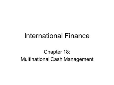 International Finance