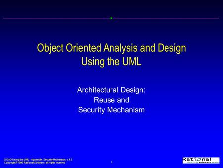 Object Oriented Analysis and Design Using the UML