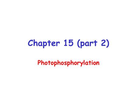 Photophosphorylation