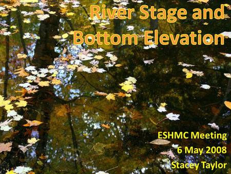 ESHMC Meeting 6 May 2008 Stacey Taylor. Overview Model river representation in ESPAM 1 What data is available to make changes for the new stress periods.