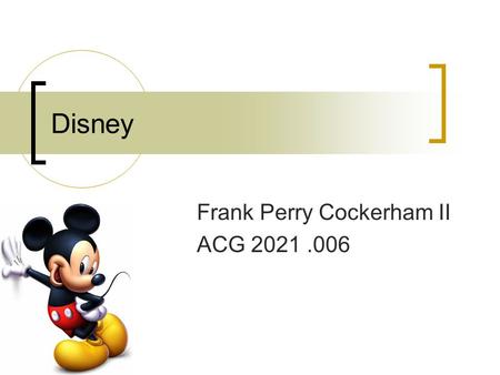 Frank Perry Cockerham II ACG