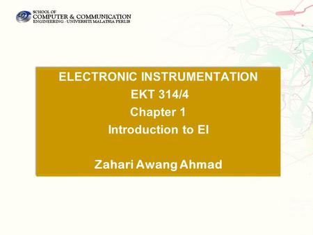 ELECTRONIC INSTRUMENTATION