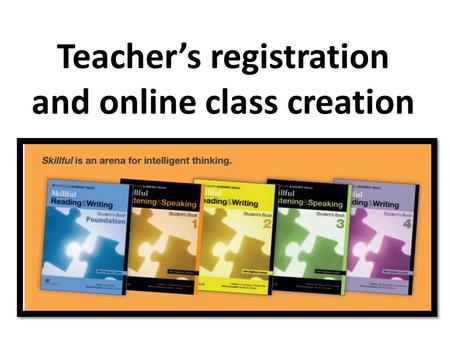 Teacher’s registration and online class creation.