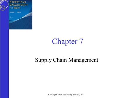 Supply Chain Management