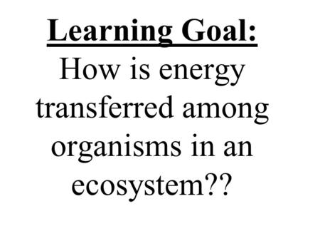 All energy in an ecosystem comes from…….