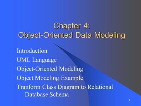 Chapter 4: Object-Oriented Data Modeling