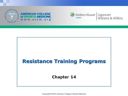 Resistance Training Programs