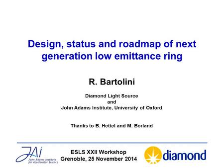 Design, status and roadmap of next generation low emittance ring