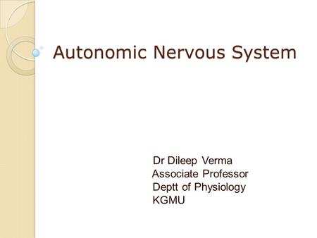 Autonomic Nervous System