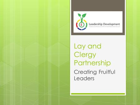 Lay and Clergy Partnership Creating Fruitful Leaders.