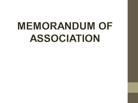 MEMORANDUM OF ASSOCIATION