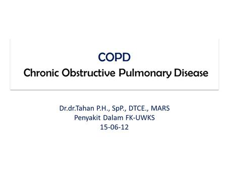 COPD Chronic Obstructive Pulmonary Disease