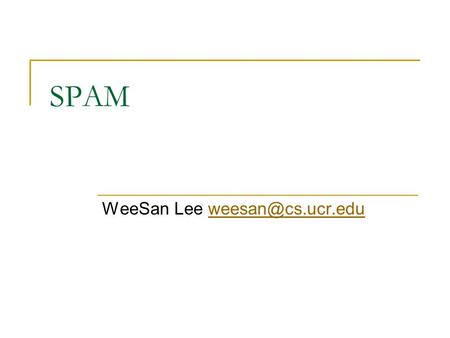 SPAM WeeSan Lee