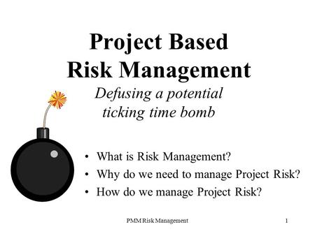 Project Based Risk Management Defusing a potential ticking time bomb