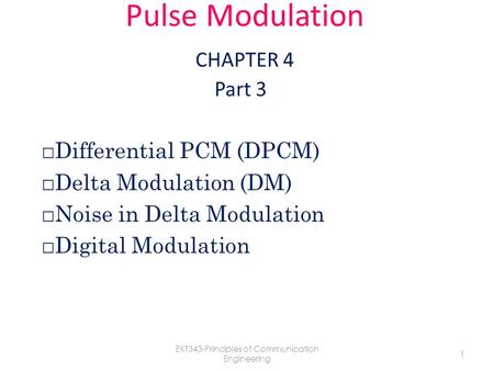 Pulse Modulation CHAPTER 4 Part 3