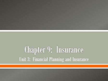 Unit 3: Financial Planning and Insurance