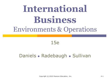 International Business Environments & Operations