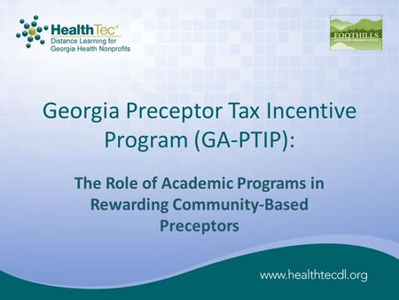 Georgia Preceptor Tax Incentive Program (GA-PTIP):