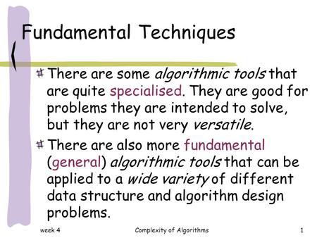 Fundamental Techniques