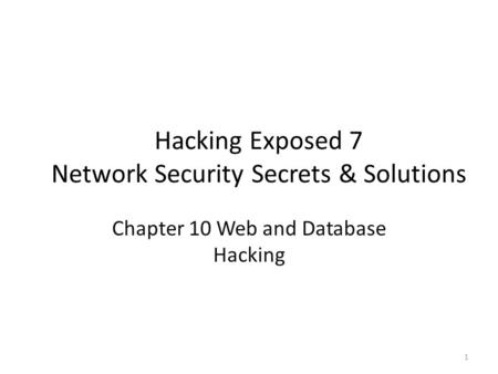 Hacking Exposed 7 Network Security Secrets & Solutions