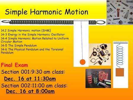 Simple Harmonic Motion