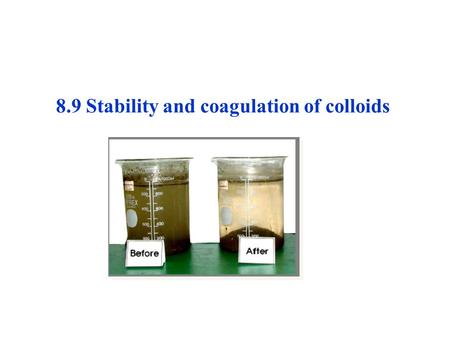 8.9 Stability and coagulation of colloids