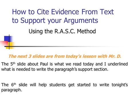 How to Cite Evidence From Text to Support your Arguments