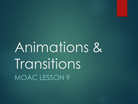 Animations & Transitions