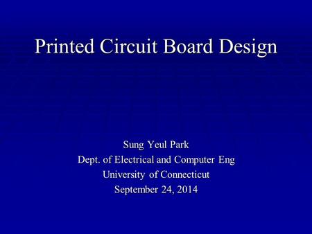 Printed Circuit Board Design